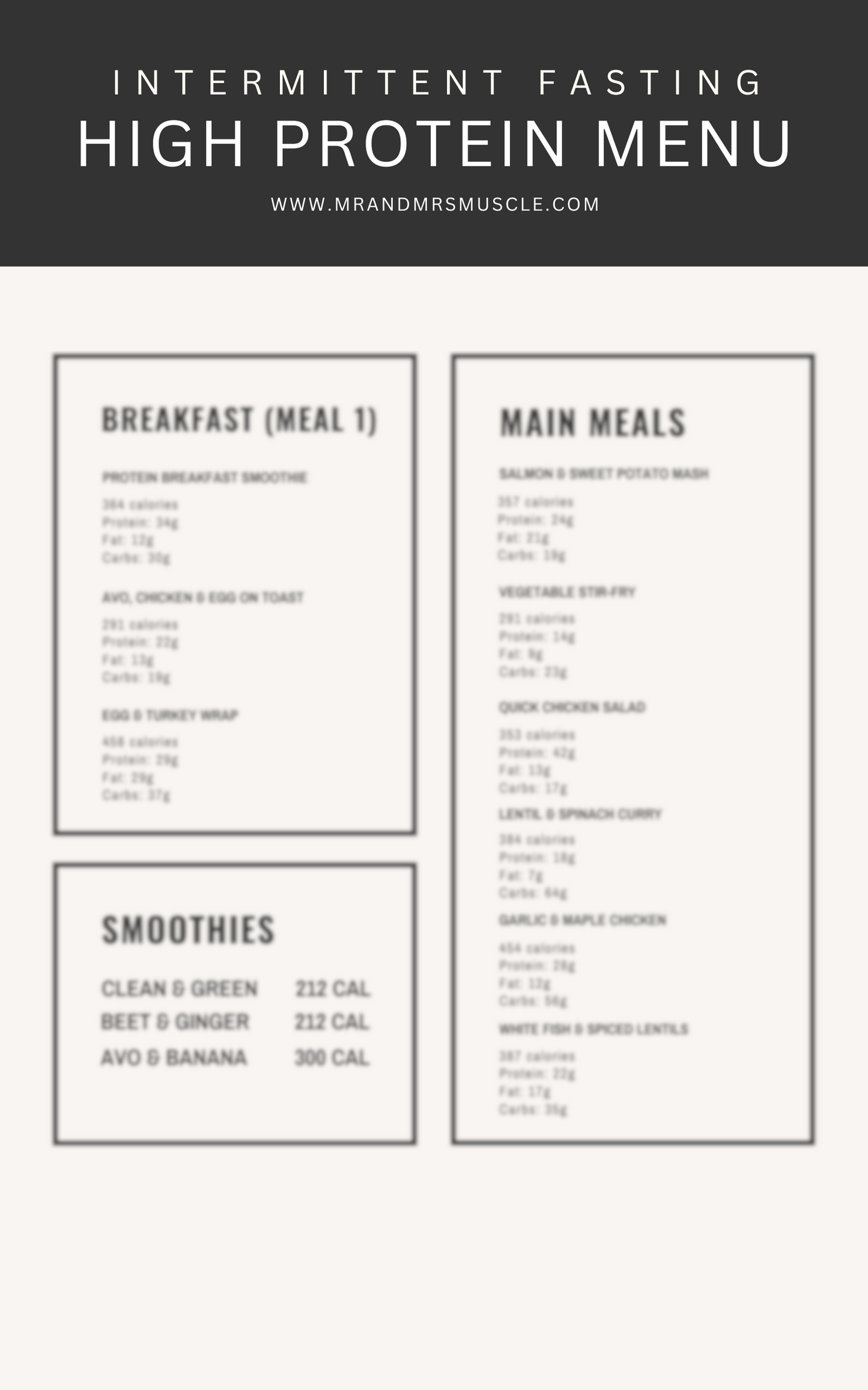 High Protein Intermittent Fasting Diet Plan