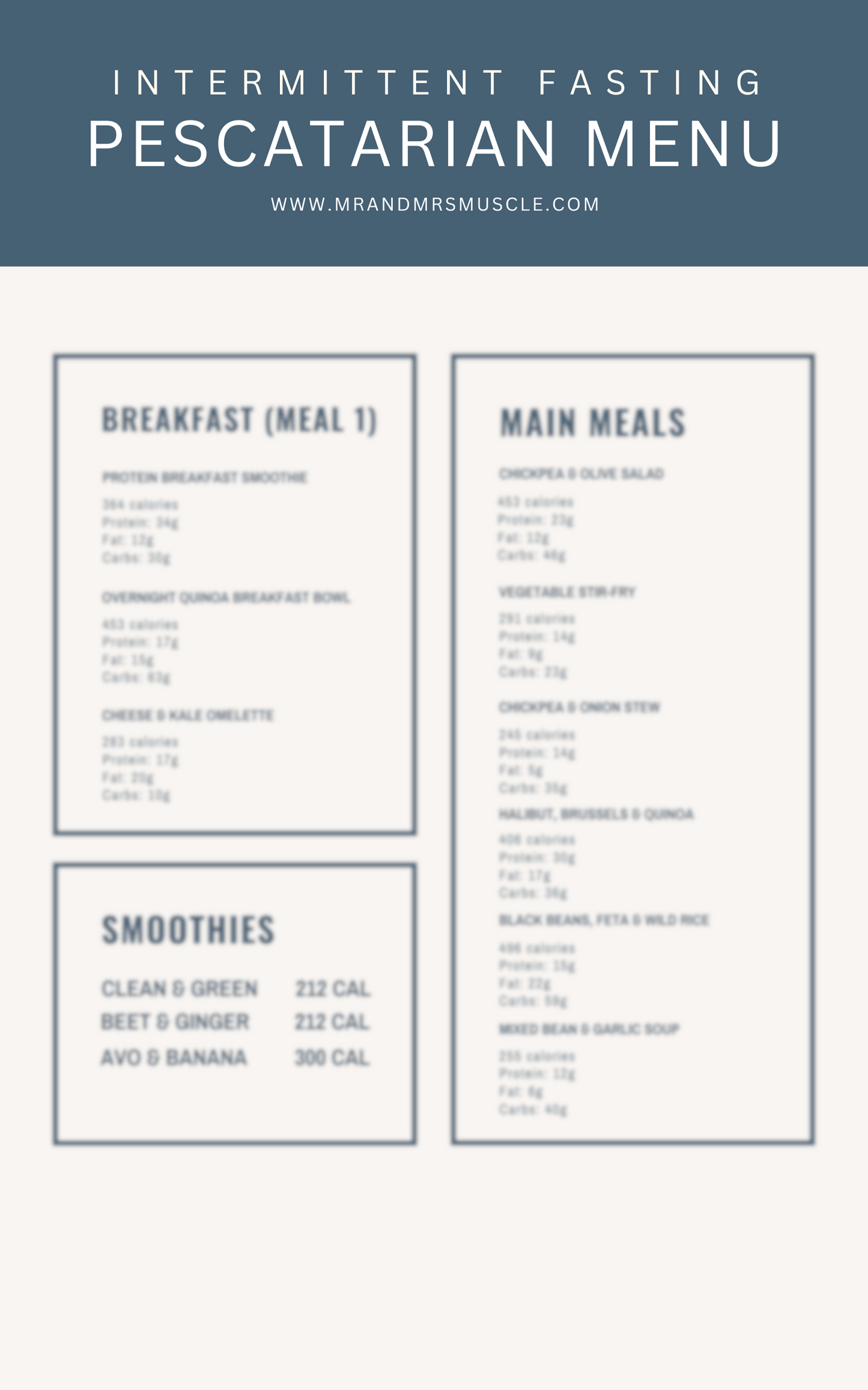 Pescatarian Intermittent Fasting Diet Plan