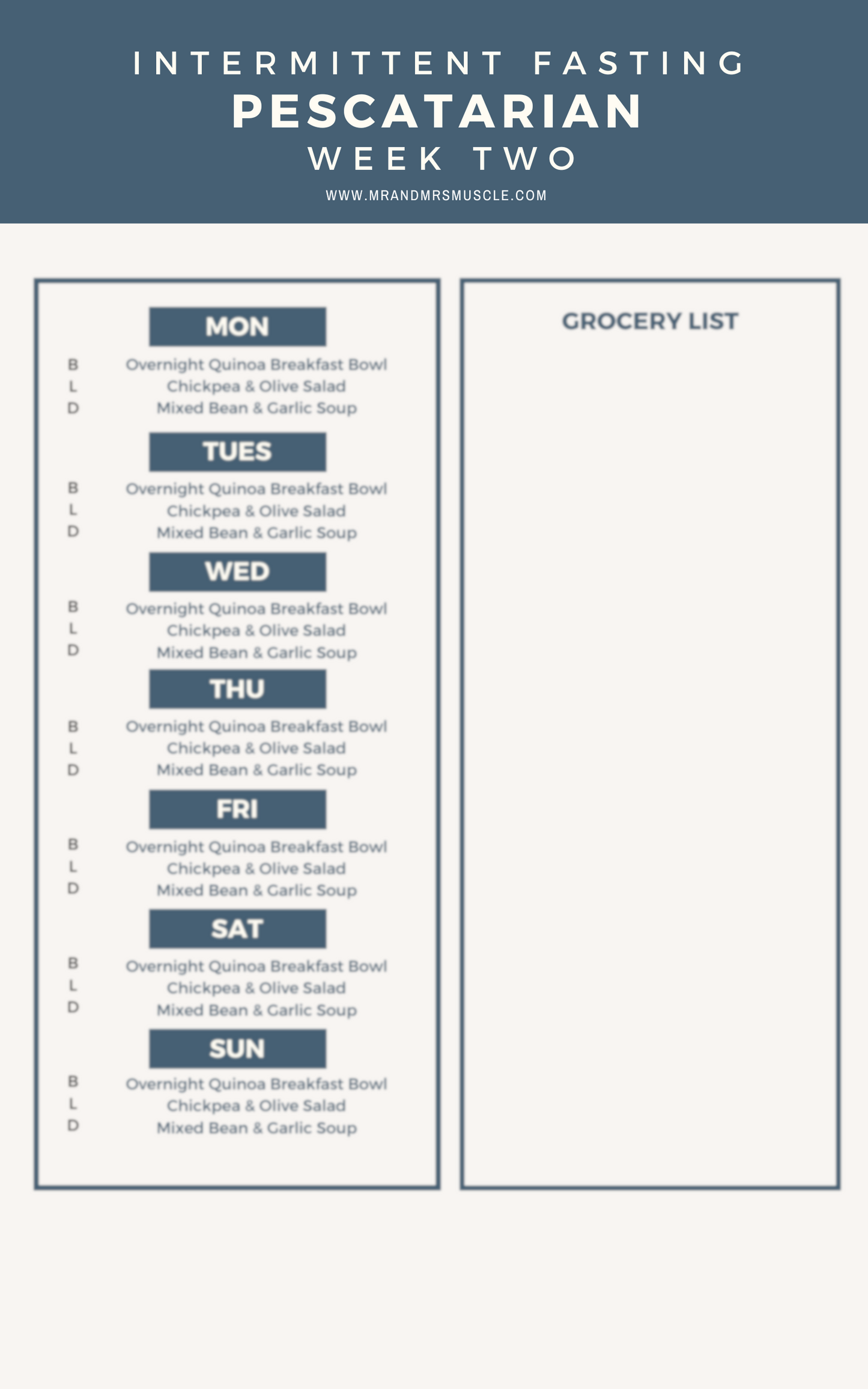 Pescatarian Intermittent Fasting Diet Plan
