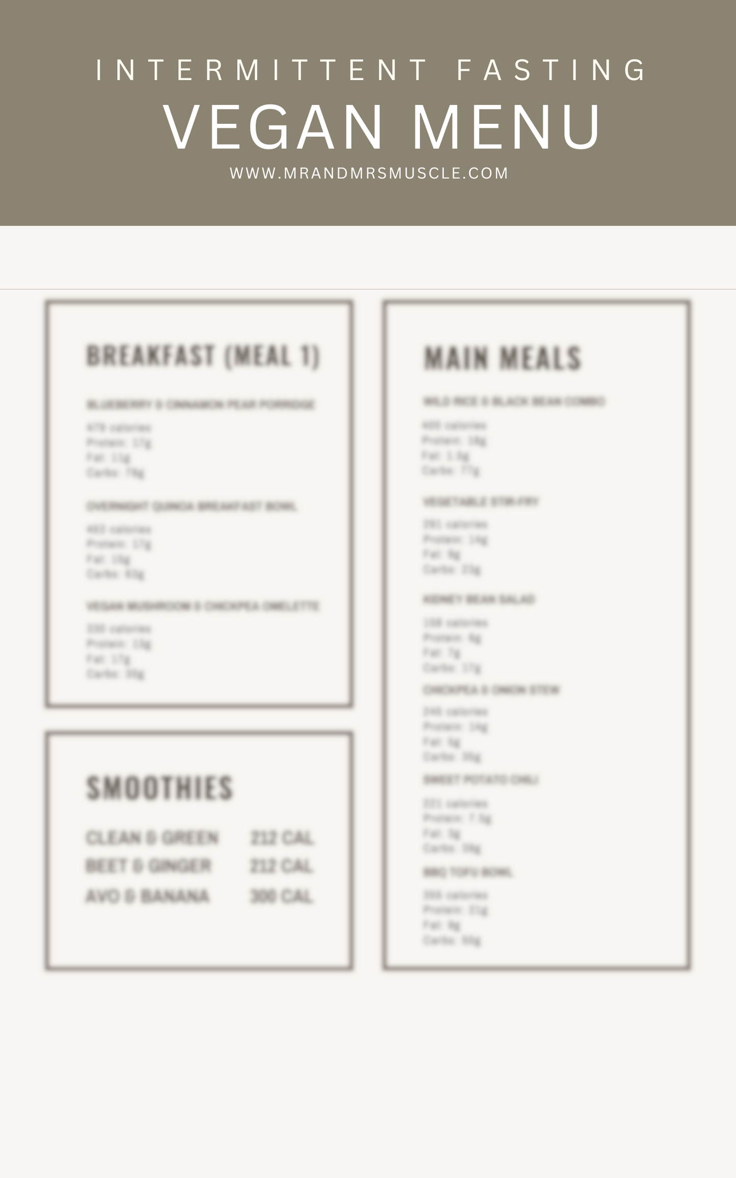 Vegan Intermittent Fasting Diet Plan
