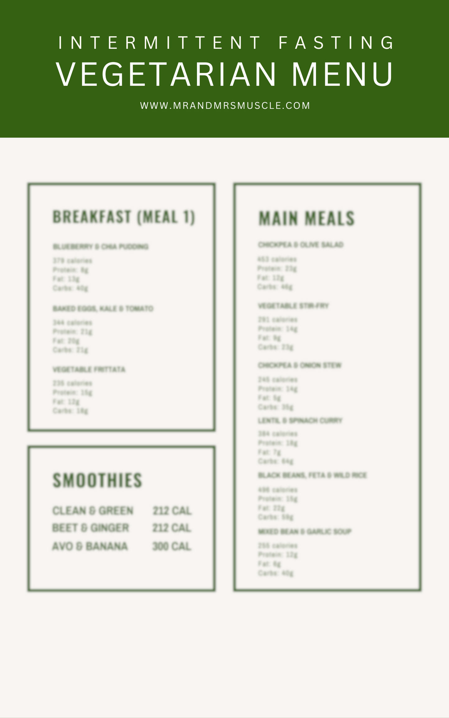Vegetarian Intermittent Fasting Diet Plan