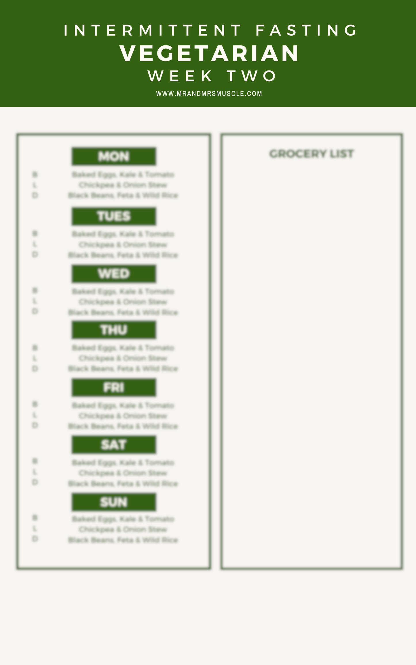 Vegetarian Intermittent Fasting Diet Plan