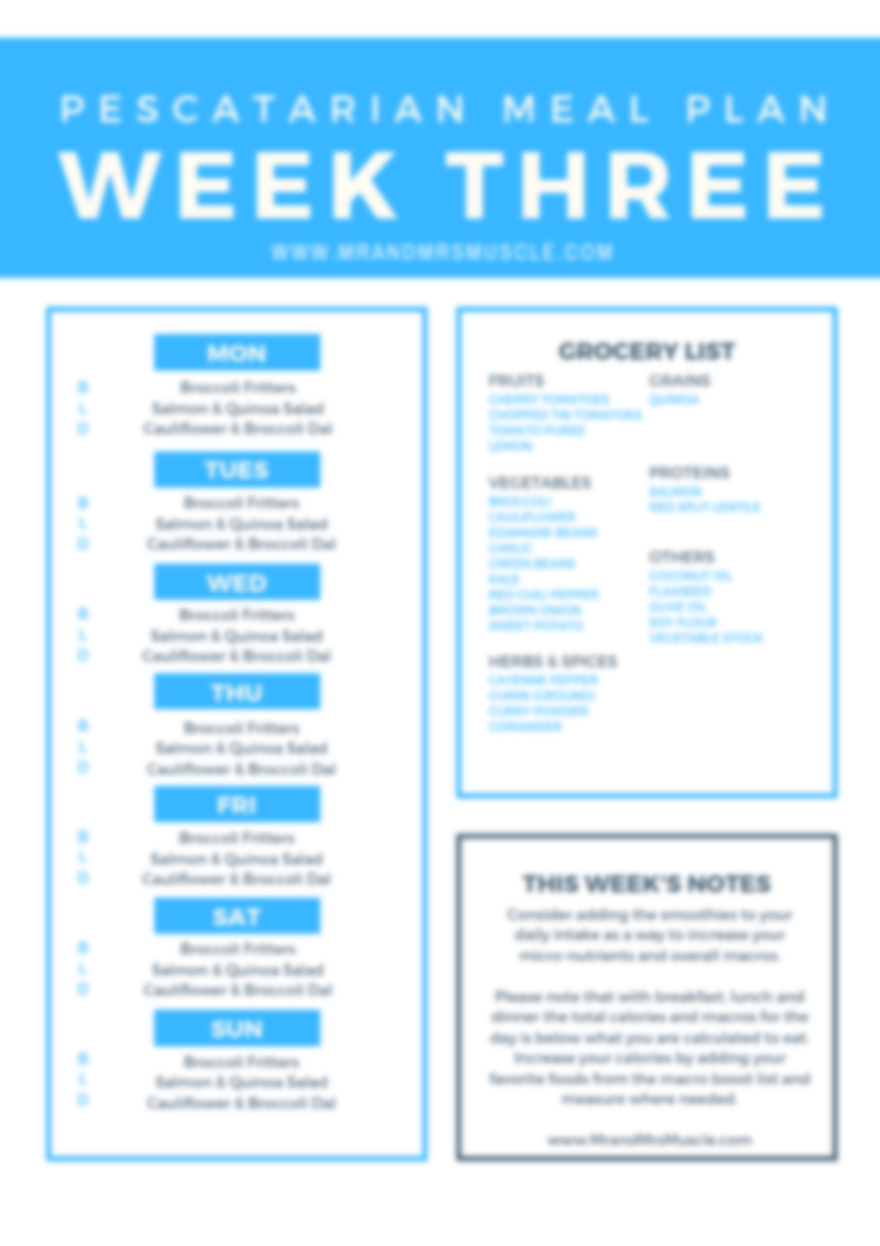 Pescatarian Weight Loss Meal Plan - 4 Weeks