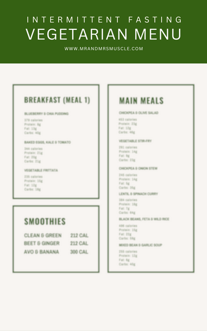 Intermittent Fasting Menu.pdf Vegetarian Intermittent Fasting Diet Plan – Diet Plans