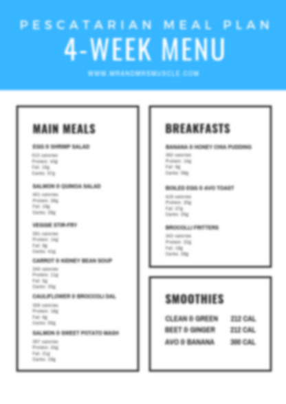 Vol.2 Pescatarian Weight Loss Meal Plan - 4 Weeks